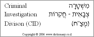 'Criminal Investigation Division (CID)' in Hebrew